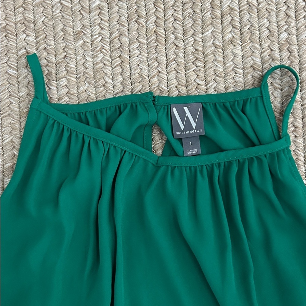 Worthington size large sleeveless green top - Picture 5 of 5